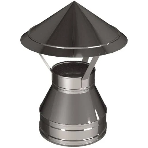 Зонт с изоляцией D=300/400, полированный, AISI 321/304 0,5/0,5мм (Вулкан)