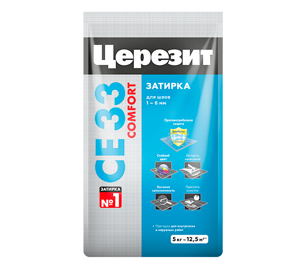 Затирка Церезит CE33 COMFORT №01 Белый, 1-6мм, 25кг