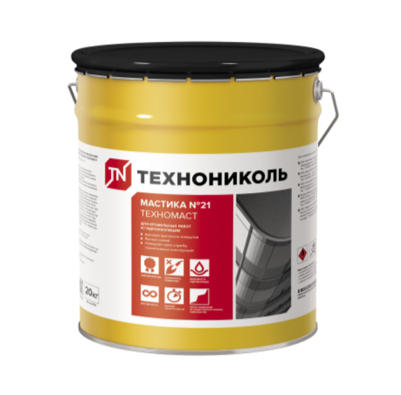 Мастика кровельная ТЕХНОНИКОЛЬ №21 Техномаст, ведро 20 кг