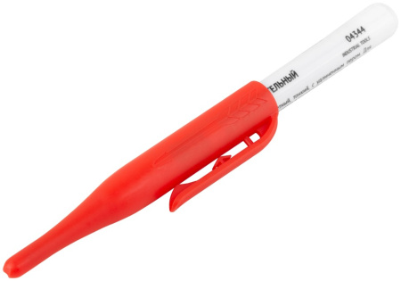 Маркер строительный перманентный тонкий, удлинённое перо, красный (04344)