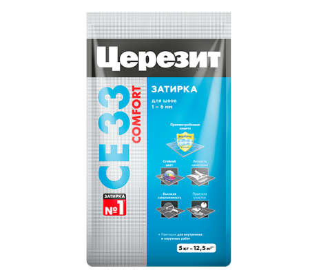 Затирка Церезит CE33 COMFORT №01 Белый, 1-6мм, 25кг