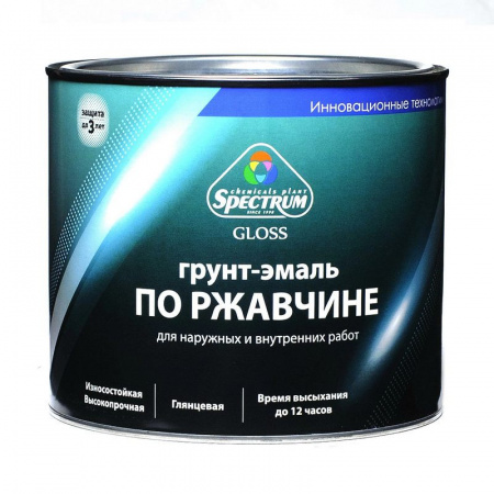 Грунт-эмаль по ржавчине 3 в 1 SPECTRUM GLOSS черный, 6кг