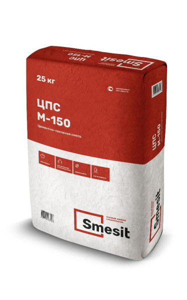 Цементно-песчаная смесь М-150 Smesit ЗИМА, 25кг