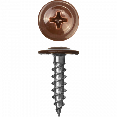 Саморез с прессшайбой сверлоконечный 4.2х19мм RAL 8017 Шоколадно-коричневый